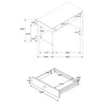 ARINI 2-DRAWER VANITY DESK MAKEUP TABLE SAND WASH - Image 8