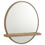 ARINI ROUND VANITY WALL MIRROR WITH SHELF SAND WASH