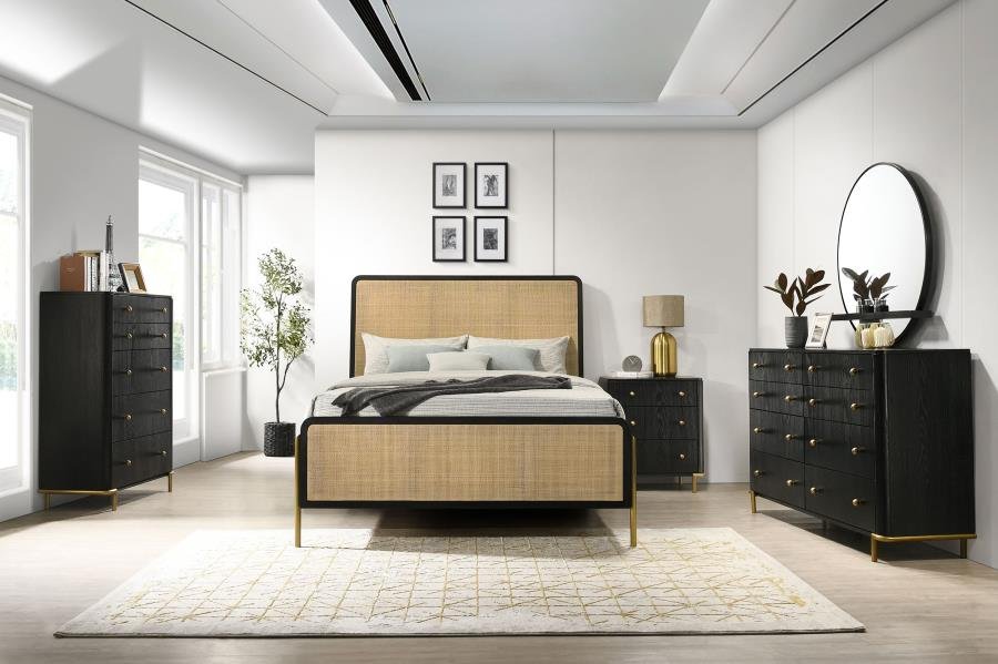 224330Q-S5_01x900.jpg ARINI 5-PIECE QUEEN BEDROOM SET BLACK AND NATURAL - Image 1