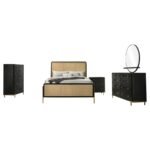 ARINI 5-PIECE QUEEN BEDROOM SET BLACK AND NATURAL - Image 2