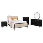 ARINI 5-PIECE QUEEN BEDROOM SET CREAM AND BLACK - Image 2