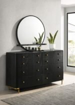 ARINI 8-DRAWER DRESSER WITH MIRROR BLACK - Image 2