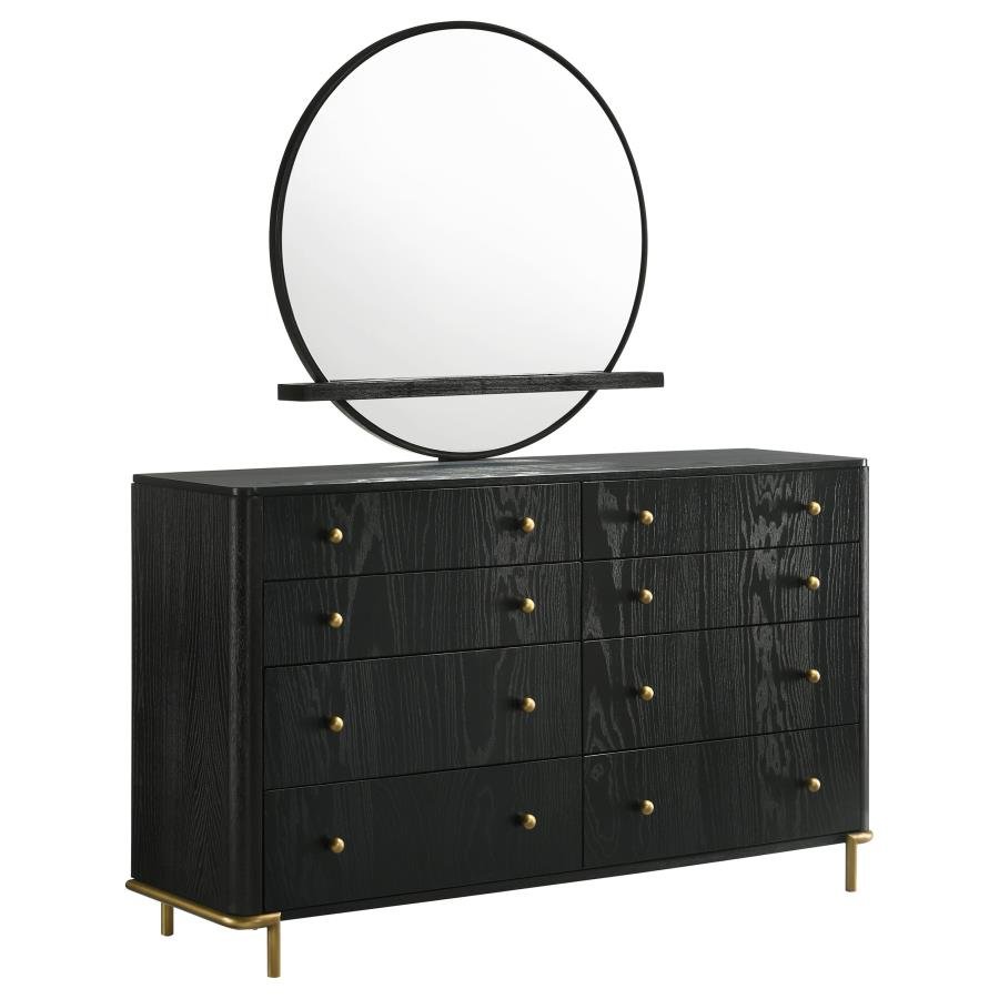 224333M_02x900.jpg ARINI 8-DRAWER DRESSER WITH MIRROR BLACK - Image 1