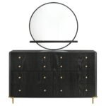 ARINI 8-DRAWER DRESSER WITH MIRROR BLACK - Image 3