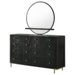 ARINI 8-DRAWER DRESSER WITH MIRROR BLACK - Image 4