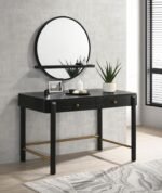ARINI 2-PIECE MAKEUP VANITY TABLE AND MIRROR SET BLACK - Image 2