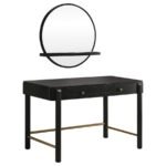 ARINI 2-PIECE MAKEUP VANITY TABLE AND MIRROR SET BLACK