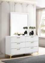 KENDALL 6-DRAWER DRESSER WITH MIRROR WHITE - Image 2