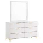 KENDALL 6-DRAWER DRESSER WITH MIRROR WHITE