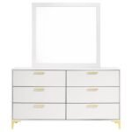 KENDALL 6-DRAWER DRESSER WITH MIRROR WHITE - Image 3