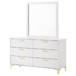 KENDALL 6-DRAWER DRESSER WITH MIRROR WHITE - Image 4
