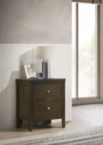 WILKES 2-DRAWER NIGHTSTAND BEDSIDE TABLE DARK COCOA - Image 2