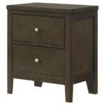 WILKES 2-DRAWER NIGHTSTAND BEDSIDE TABLE DARK COCOA - Image 4