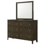 WILKES 6-DRAWER DRESSER AND MIRROR DARK COCOA - Image 4