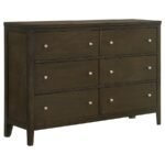 WILKES 6-DRAWER DRESSER CABINET DARK COCOA