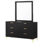 KENDALL 6-DRAWER DRESSER WITH MIRROR BLACK - Image 4