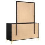 KENDALL 6-DRAWER DRESSER WITH MIRROR BLACK - Image 6
