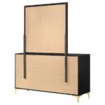 KENDALL 6-DRAWER DRESSER WITH MIRROR BLACK - Image 8