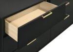 KENDALL 6-DRAWER DRESSER WITH MIRROR BLACK - Image 10