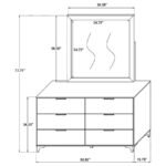 KENDALL 6-DRAWER DRESSER WITH MIRROR BLACK - Image 12