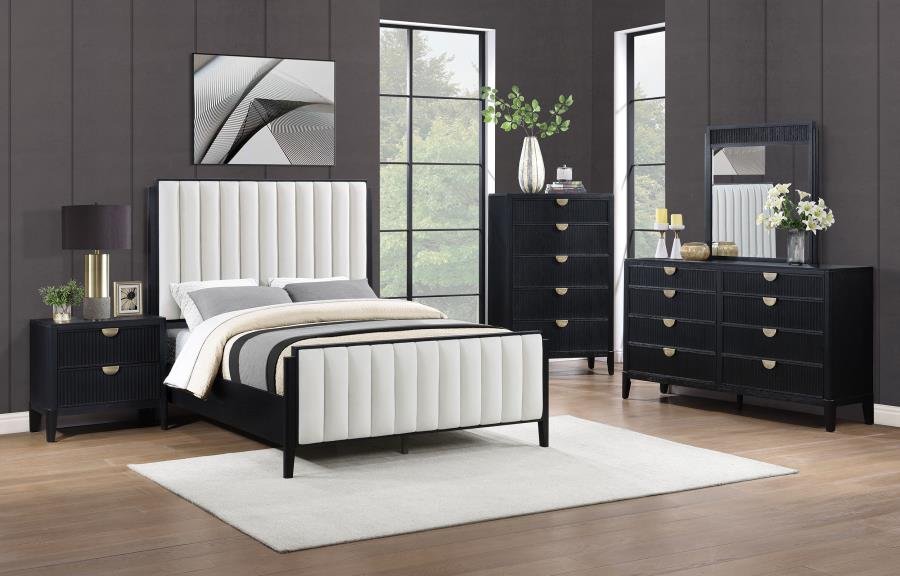 224710Q-S5_01x900.jpg BROOKMEAD 5-PIECE UPHOLSTERED QUEEN BEDROOM SET BLACK - Image 1