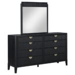 BROOKMEAD 8-DRAWER DRESSER WITH MIRROR BLACK