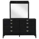 BROOKMEAD 8-DRAWER DRESSER WITH MIRROR BLACK - Image 3