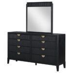 BROOKMEAD 8-DRAWER DRESSER WITH MIRROR BLACK - Image 4