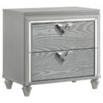 VERONICA 2-DRAWER NIGHTSTAND LIGHT SILVER