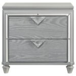 VERONICA 2-DRAWER NIGHTSTAND LIGHT SILVER - Image 3