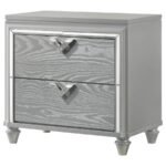 VERONICA 2-DRAWER NIGHTSTAND LIGHT SILVER - Image 4