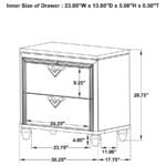 VERONICA 2-DRAWER NIGHTSTAND LIGHT SILVER - Image 15