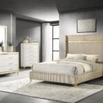 LUCIA 5-PIECE QUEEN BEDROOM SET BEIGE AND WHITE
