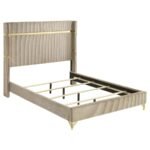 LUCIA 5-PIECE QUEEN BEDROOM SET BEIGE AND WHITE - Image 3