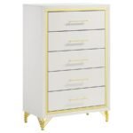 LUCIA 5-PIECE QUEEN BEDROOM SET BEIGE AND WHITE - Image 11