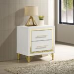 LUCIA 2-DRAWER NIGHTSTAND BEDSIDE TABLE WHITE - Image 2