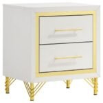LUCIA 2-DRAWER NIGHTSTAND BEDSIDE TABLE WHITE