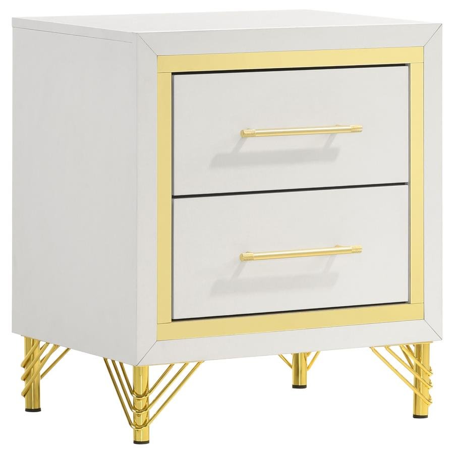 224732_02x900.jpg LUCIA 2-DRAWER NIGHTSTAND BEDSIDE TABLE WHITE - Image 1