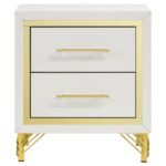 LUCIA 2-DRAWER NIGHTSTAND BEDSIDE TABLE WHITE - Image 3