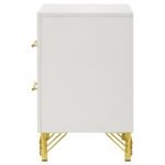 LUCIA 2-DRAWER NIGHTSTAND BEDSIDE TABLE WHITE - Image 5