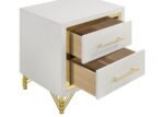 LUCIA 2-DRAWER NIGHTSTAND BEDSIDE TABLE WHITE - Image 10