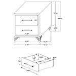 LUCIA 2-DRAWER NIGHTSTAND BEDSIDE TABLE WHITE - Image 13