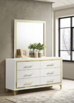 LUCIA 6-DRAWER DRESSER WITH MIRROR WHITE - Image 2