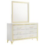 LUCIA 6-DRAWER DRESSER WITH MIRROR WHITE