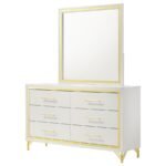 LUCIA 6-DRAWER DRESSER WITH MIRROR WHITE - Image 4
