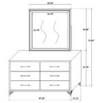 LUCIA 6-DRAWER DRESSER WITH MIRROR WHITE - Image 13