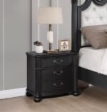 CELINA 3-DRAWER NIGHTSTAND BLACK - Image 2
