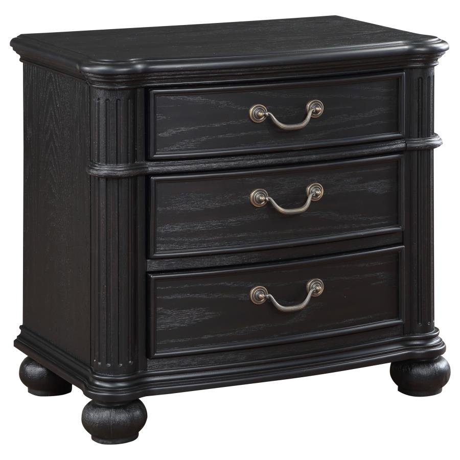 224762_02x900.jpg CELINA 3-DRAWER NIGHTSTAND BLACK - Image 1