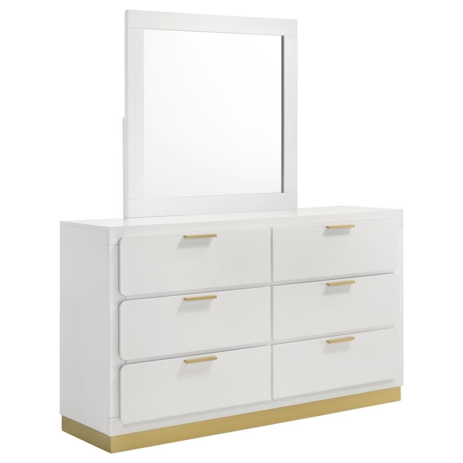 224773M_02x900.jpg CARAWAY 6-DRAWER DRESSER WITH MIRROR WHITE - Image 1