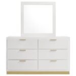 CARAWAY 6-DRAWER DRESSER WITH MIRROR WHITE - Image 3